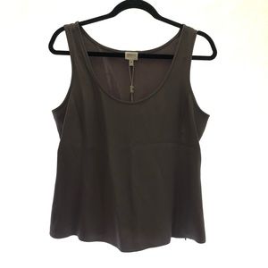 NWT Armani Collezioni gray/purple tank silk size zip sleeveless blouse top sz 8